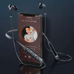 Black Neck Hanging Wireless Sports Earbuds Stereo Bass Outdoor Sports Fitness Running Exercise Headphones