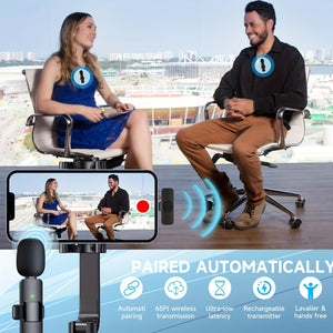 Wireless Lavalier Lapel Microphone For IPhone IPad Professional Wireless Clip Mic