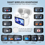 Wireless Earbuds, 5.4 Bluetooth Headphones With Touch Screen Ear Buds, ANC ENC Noise Cancelling Earbuds