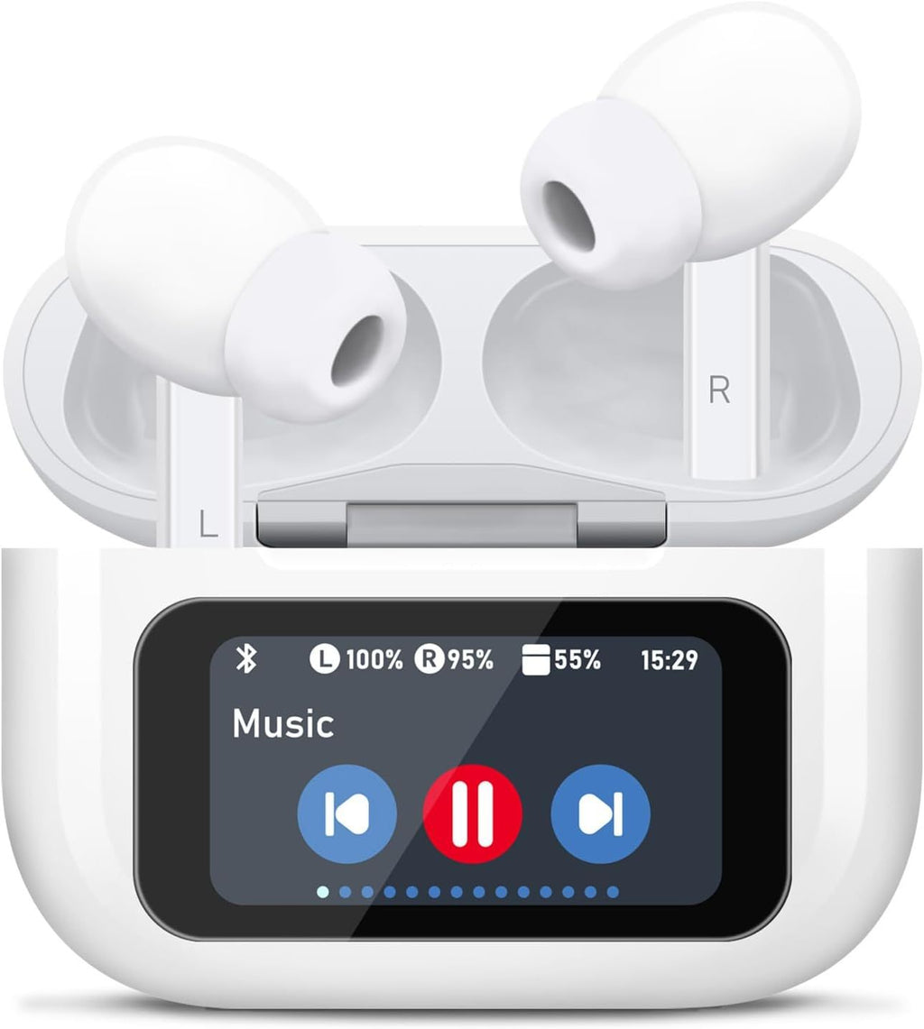 Wireless Earbuds, 5.4 Bluetooth Headphones With Touch Screen Ear Buds, ANC ENC Noise Cancelling Earbuds