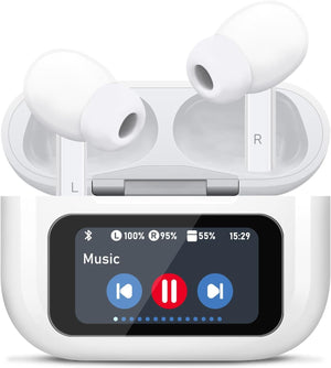 Wireless Earbuds, 5.4 Bluetooth Headphones With Touch Screen Ear Buds, ANC ENC Noise Cancelling Earbuds