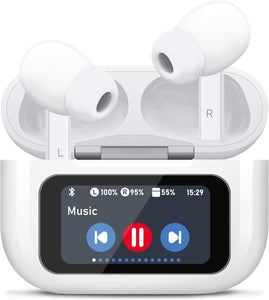 Wireless Earbuds, 5.4 Bluetooth Headphones With Touch Screen Ear Buds, ANC ENC Noise Cancelling Earbuds