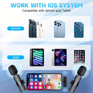 Wireless Lavalier Lapel Microphone For IPhone IPad Professional Wireless Clip Mic
