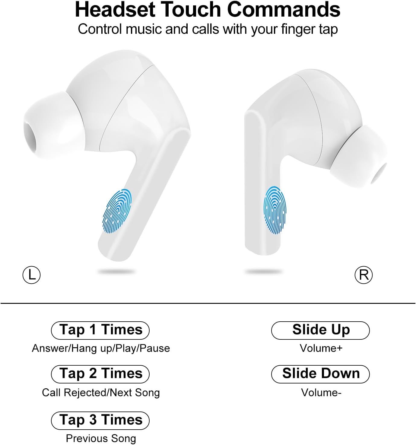 Wireless Earbuds, 5.4 Bluetooth Headphones With Touch Screen Ear Buds, ANC ENC Noise Cancelling Earbuds