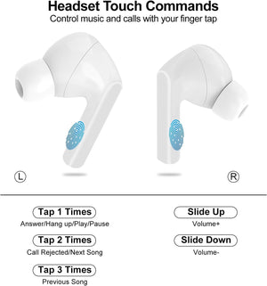 Wireless Earbuds, 5.4 Bluetooth Headphones With Touch Screen Ear Buds, ANC ENC Noise Cancelling Earbuds