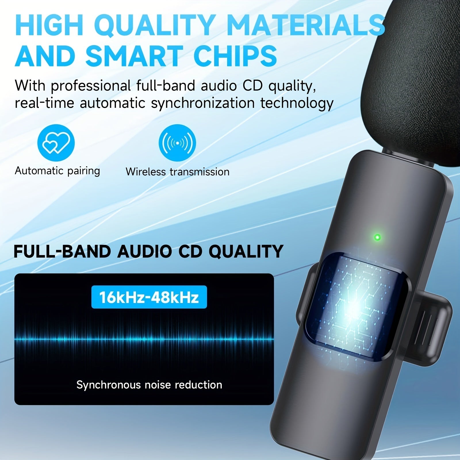 Wireless Lavalier Lapel Microphone For IPhone IPad Professional Wireless Clip Mic