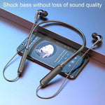 Black Neck Hanging Wireless Sports Earbuds Stereo Bass Outdoor Sports Fitness Running Exercise Headphones